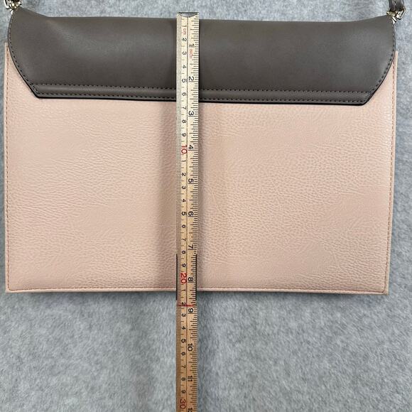 Mix No 6 Envelope Crossbody Cutch Purse Colorblock Pink Gray Snap Closure Modern - Picture 10 of 11